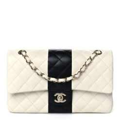 Chanel 22c black and white color blocking panda large mini rhombus chain bag